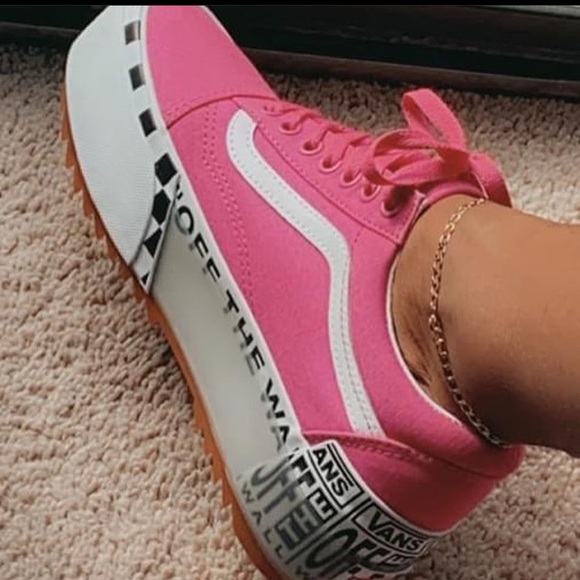 pink stacked vans